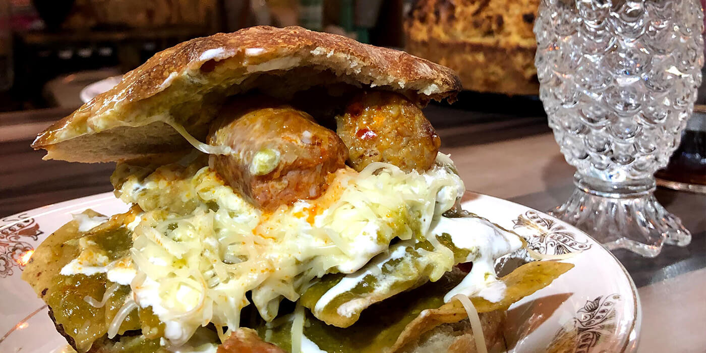 Chilaquiles torta in La Condesa, Mexico City — a legendary local breakfast