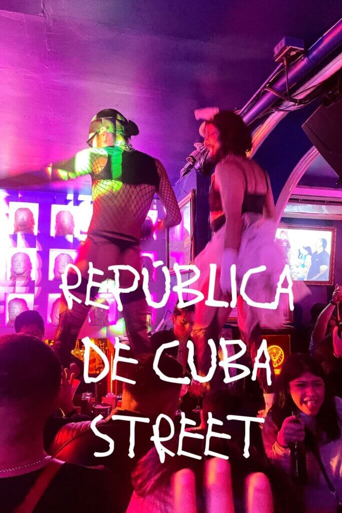 Lively Drag Show in La Purisima Gay Bar on Republica de Cuba Street in Mexico City