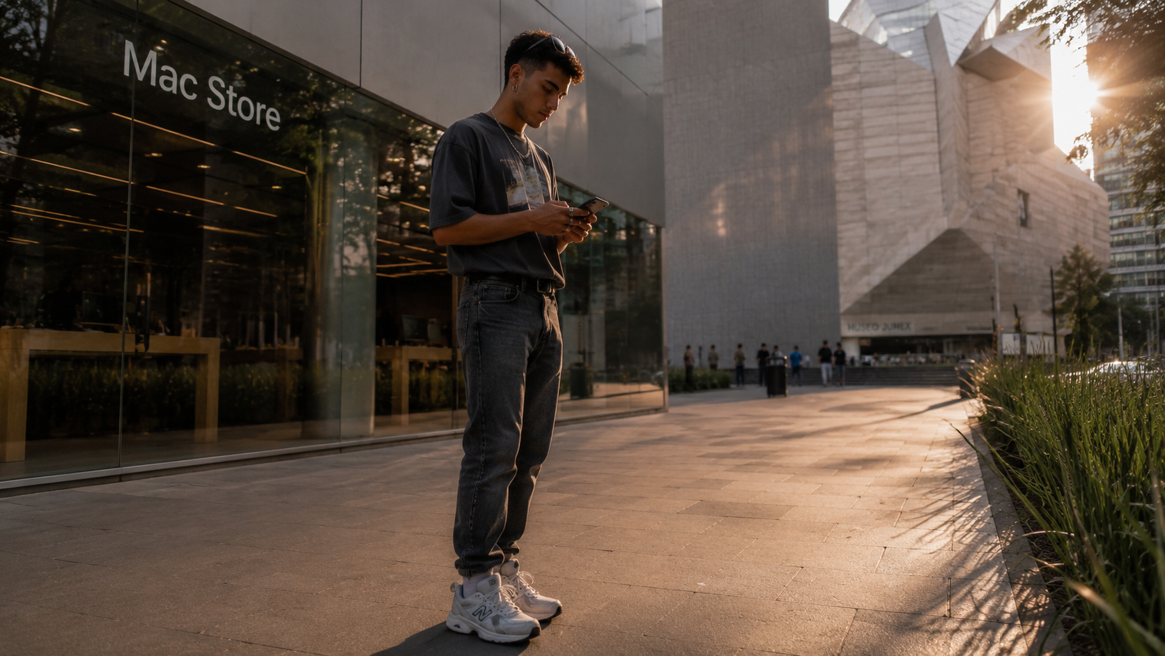 Gay person outside the Mac Store in Polanco, Mexico City
