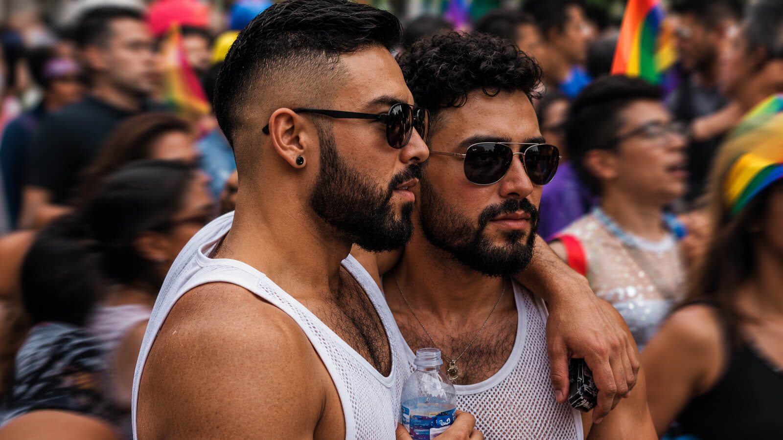 Thousands of marchers with rainbow flags at the Gay Pride Mexico City 2026 parade on Paseo de la Reforma