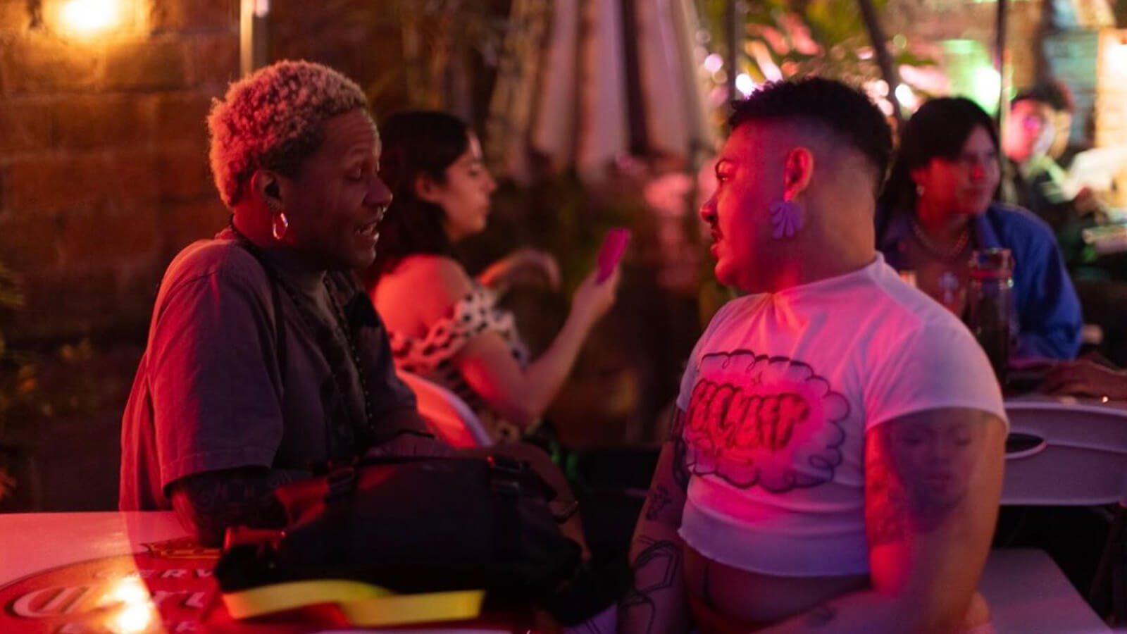Queer crowd dancing at an outdoor Gay Pride party in Mexico City 2026