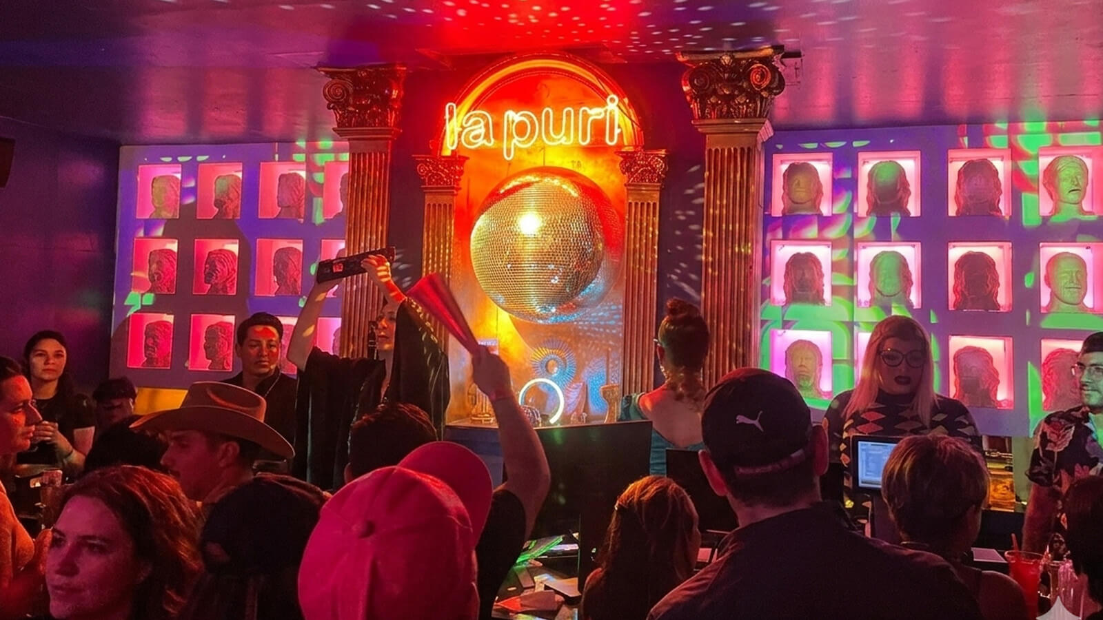 Lively drag show at La Purísima gay bar on República de Cuba Street in Downtown Mexico City